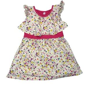 Tea collection Dress confetti tile swing pattern flounce girls size 3 pink cream